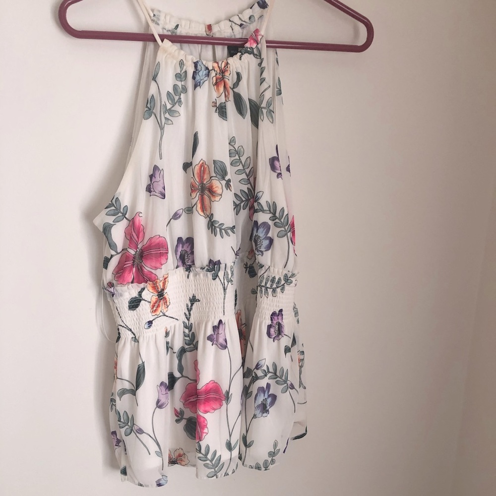 Express white floral tank